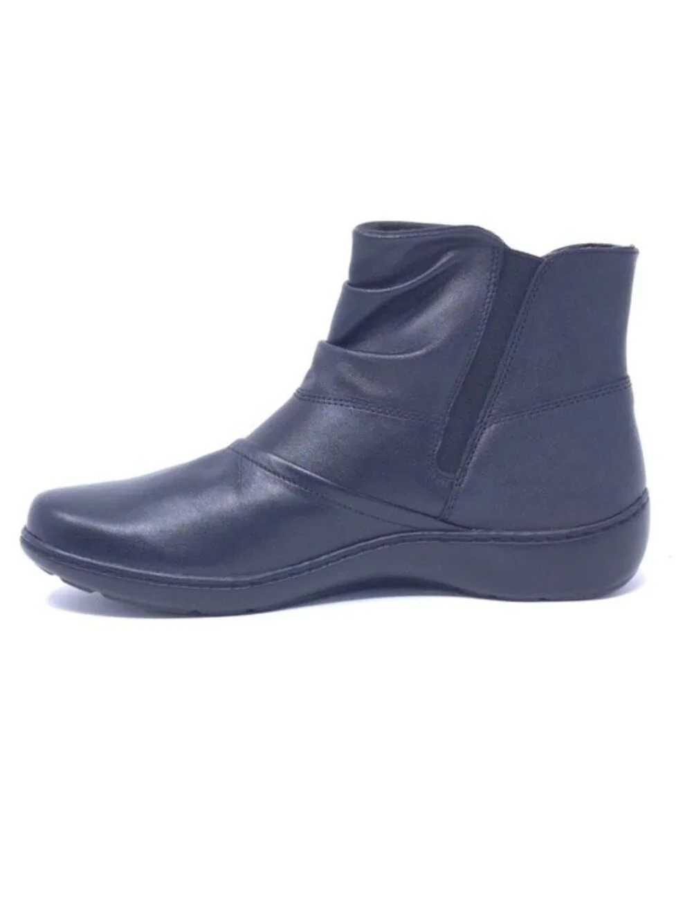 New Clarks Collection Cora Pace Ankle Boot Black Leather Medium